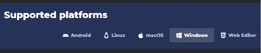 Страница загрузки Godot Engine 4.0 для Windows